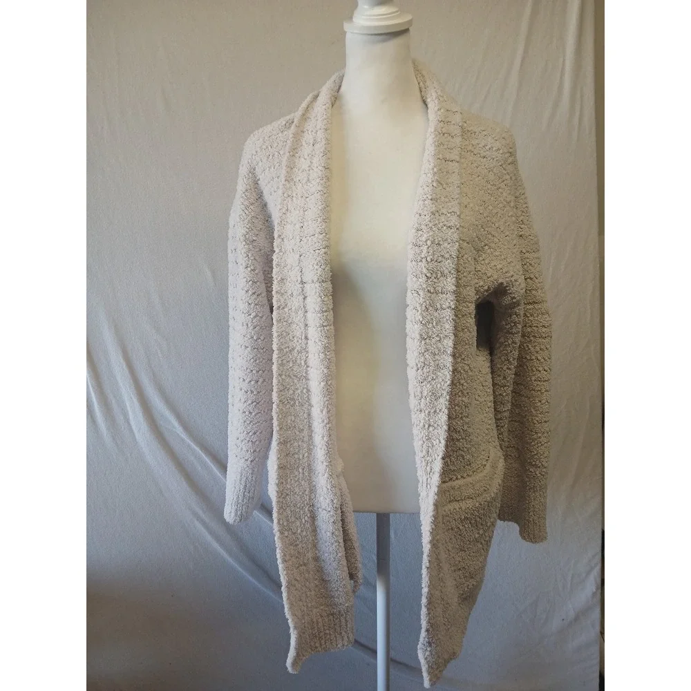Barefoot dreams cozy chic open front cardigan lounge NWT size M flaw